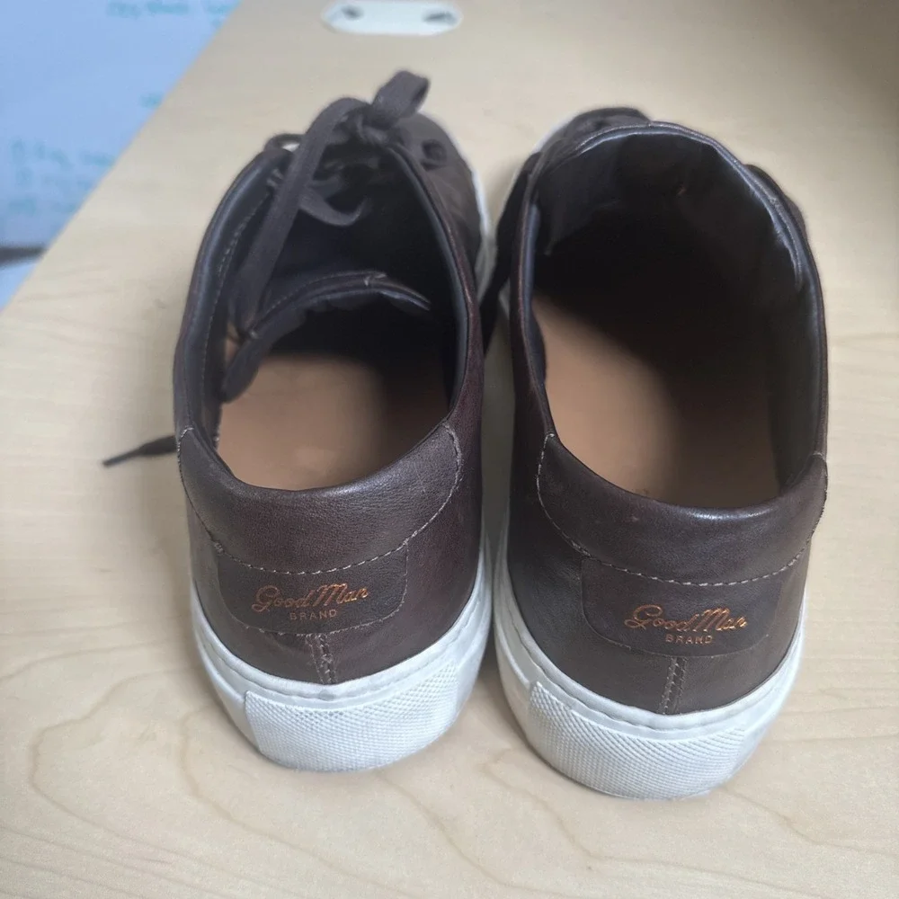 GOOD MAN BRAND Shoes Men's 14 Brown Italian Leather Edge‎ Court Sneakers $228